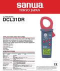 SANWA DCL31DR Clamp Meter Mini Clamp Meter with Peak Hold Function(DCL31DR)