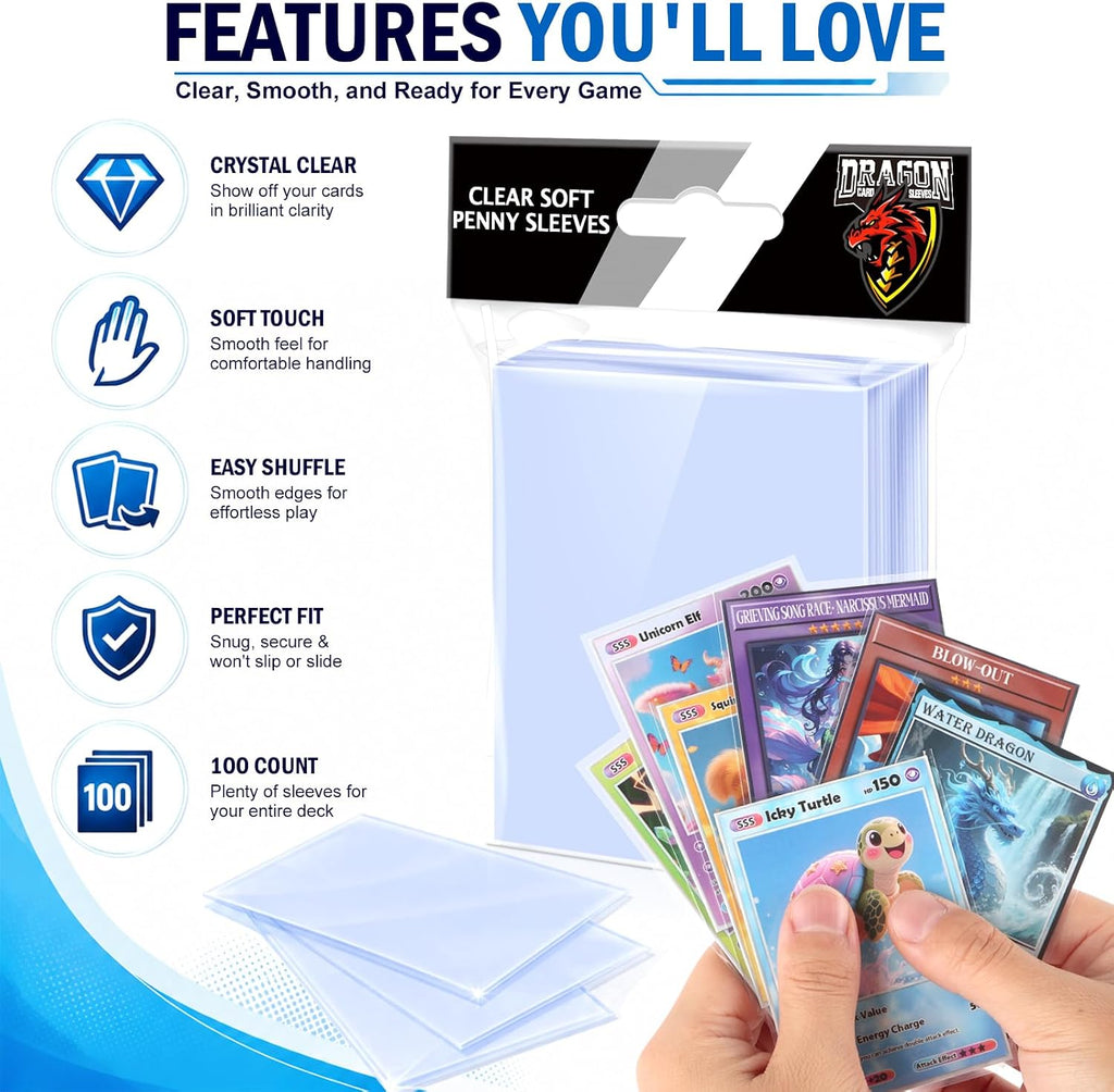 1000 Counts Card Sleeves Top Loaders for Trading Cards, Penny Soft Sleeves Baseball Card Sleeves Protectors Fit for
