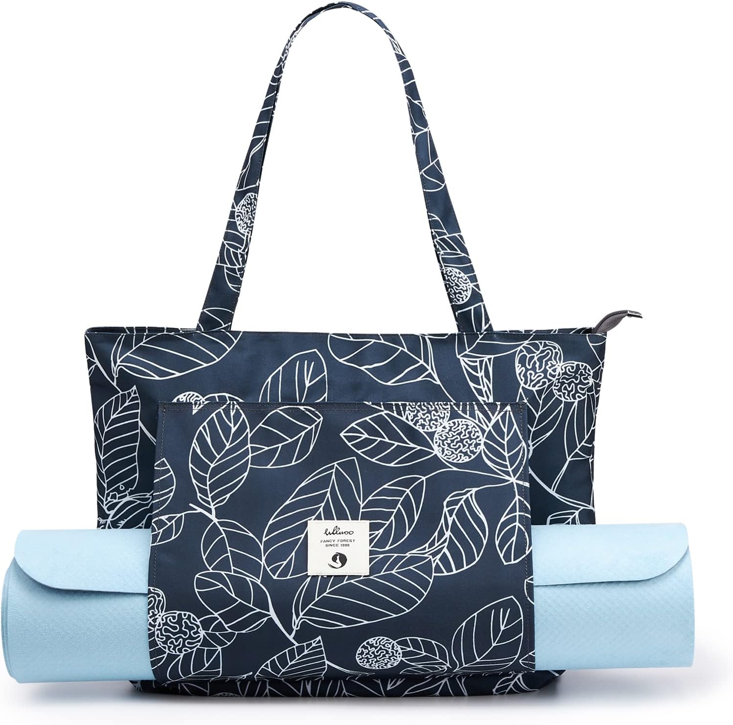 WLLWOO Yoga Mat Bag for Women Mat Carrier Canvas Carryall Tote Pilates Gym | Yoga Mat Holder Shoulder Bag for Travel