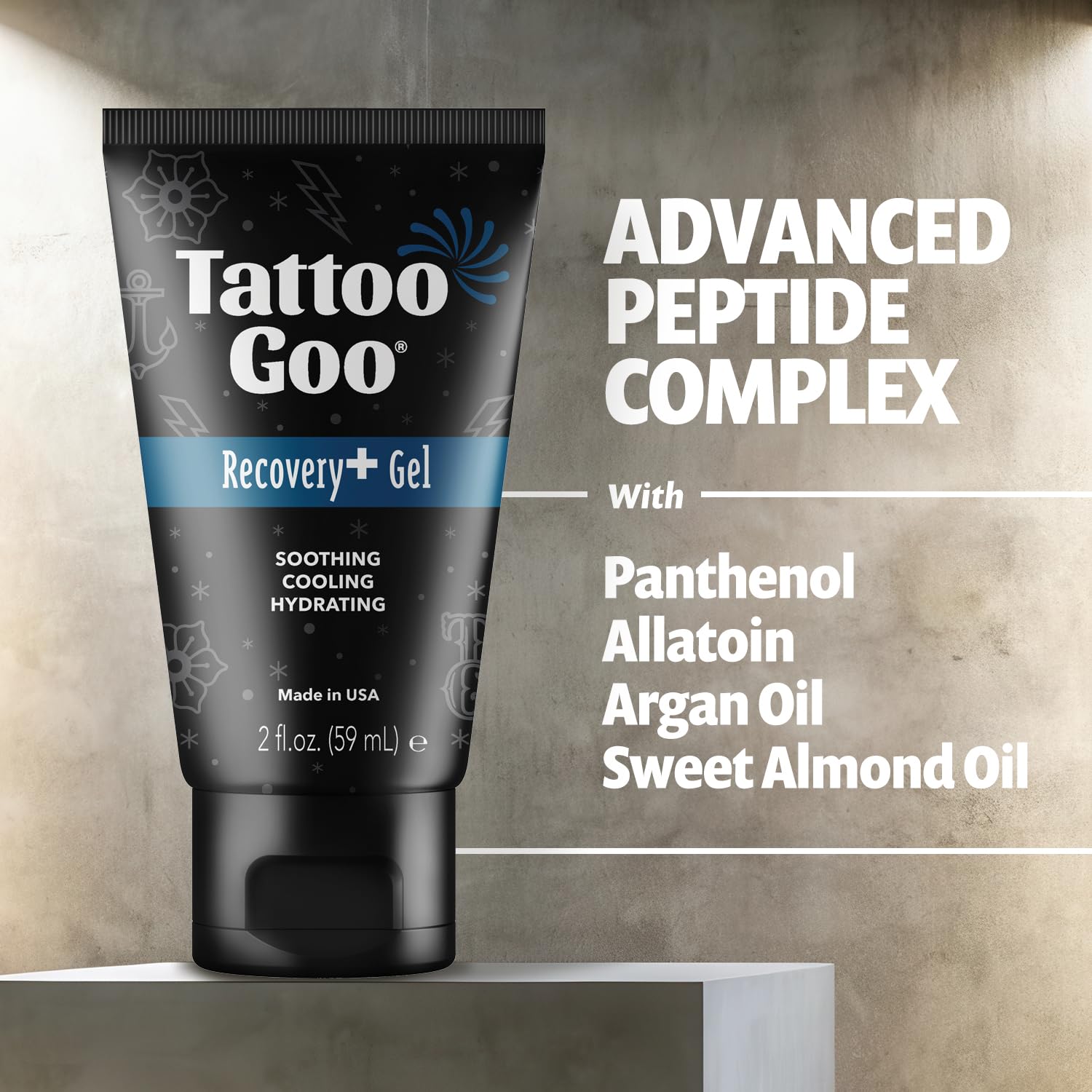Recovery Gel for Tattoo Aftercare, 2 oz, Hydrates & Enhances Healing, Non-Greasy with Panthenol, Allantoin & Glycerin