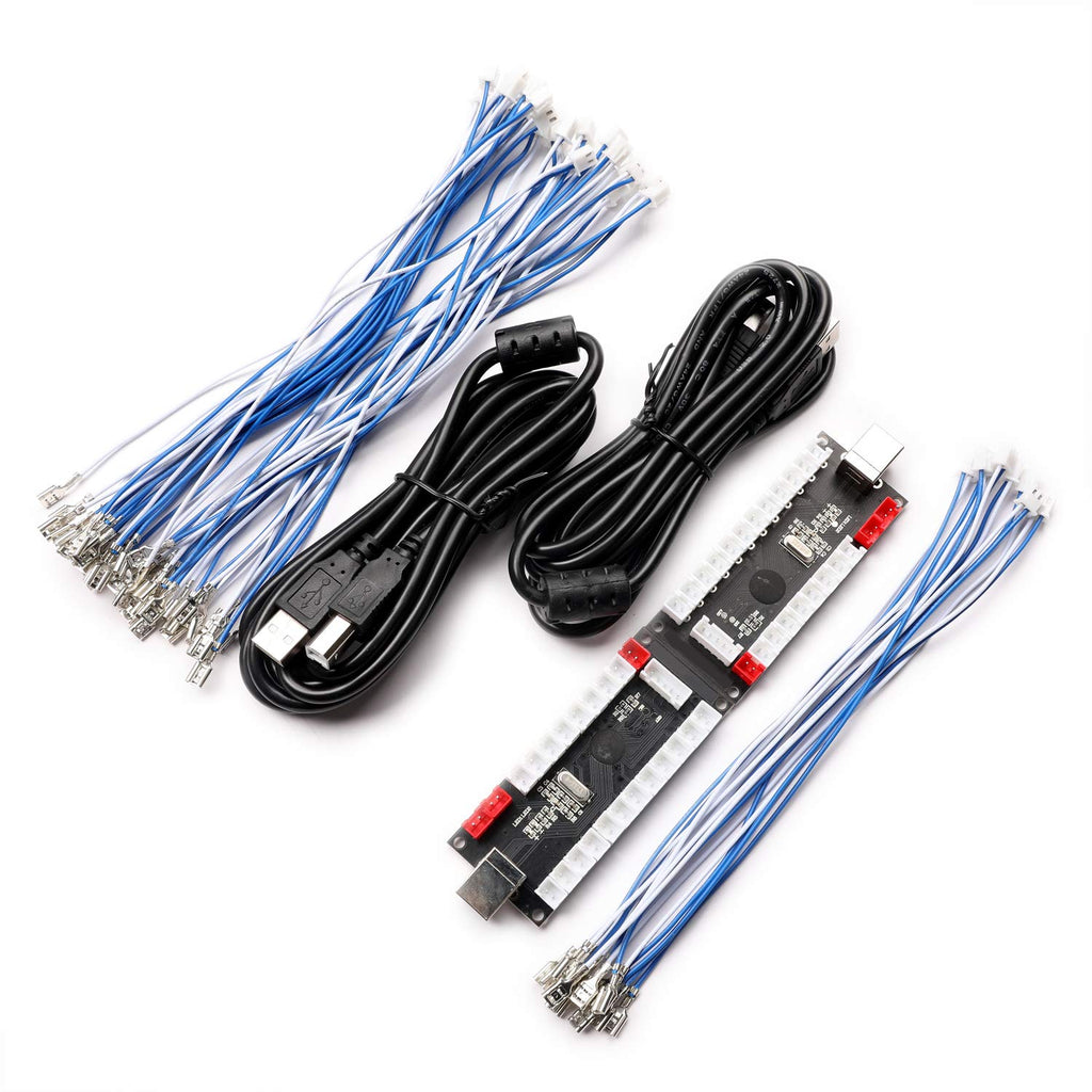 2-Player Zero delay USB Encoder to Arcade Joystick and Arcade Buttons, USB Joystick Encoder for PC, MAME, Windows and