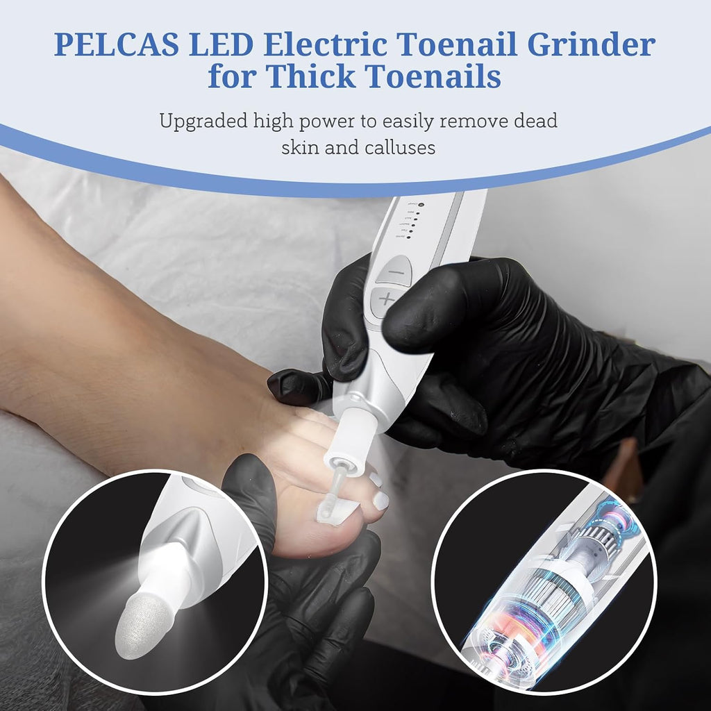 Electric Nail File, Manicure and Pedicure Kit 5 Speeds & LED Light
