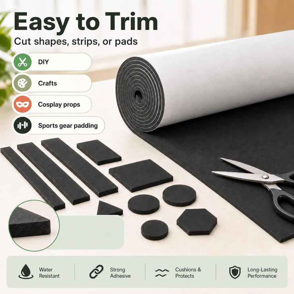 Sponge Neoprene Foam Sheet with Adhesive 1/4''T x 12''W x 59''L