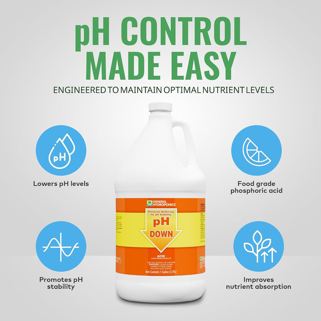 pH Down Liquid Premium Buffering For pH Stability, 1-Gallon