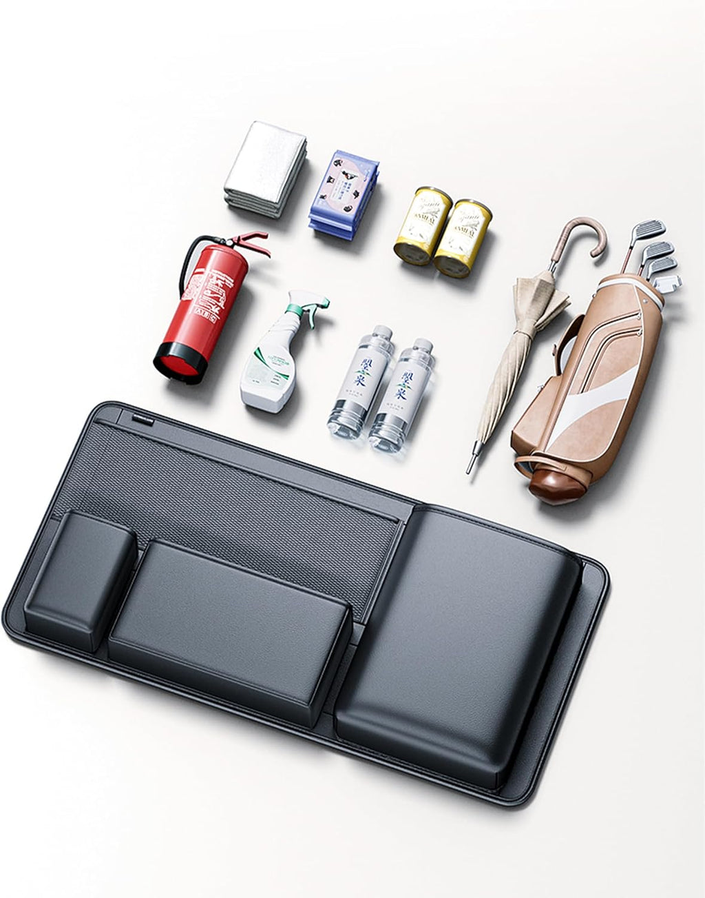 PU Leather Trunk Organizer for SUV, Sedan & Truck | Durable & odor-free rigid PU, 36in vertical storage with 4
