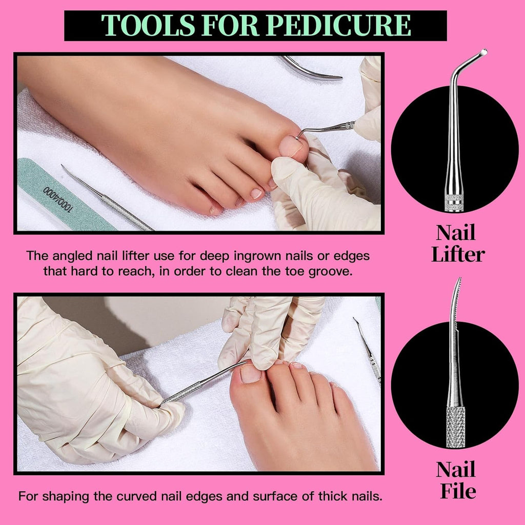 Nail Care Kit, Nail Files 100/180, Nail Buffer Block, Cuticle Nippers, Cuticle Trimmer, Cuticle Pusher, Nail Tools