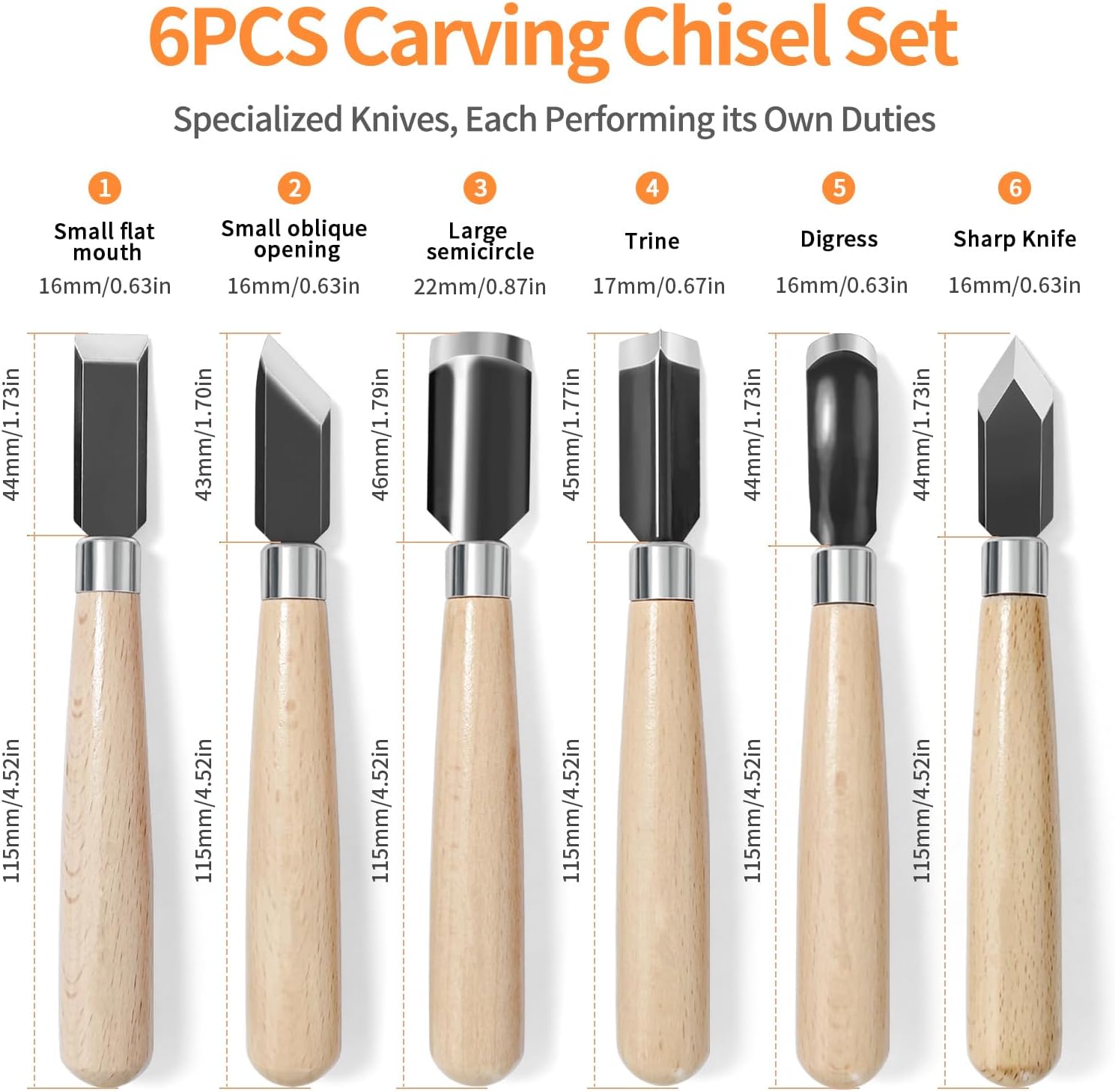 Wood Carving Tools Set - Chisel Set with Canvas Case, Carving Chisels Set Woodworking for Adults, Wood Whittling