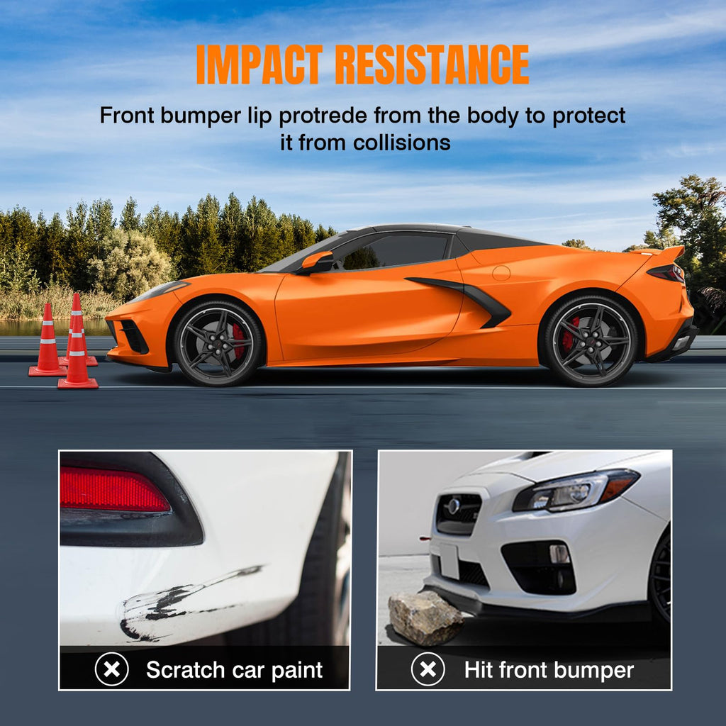MODILOVER Front Bumper Lip Spoiler for 62"-66" Width Car, CFL, Adjustable