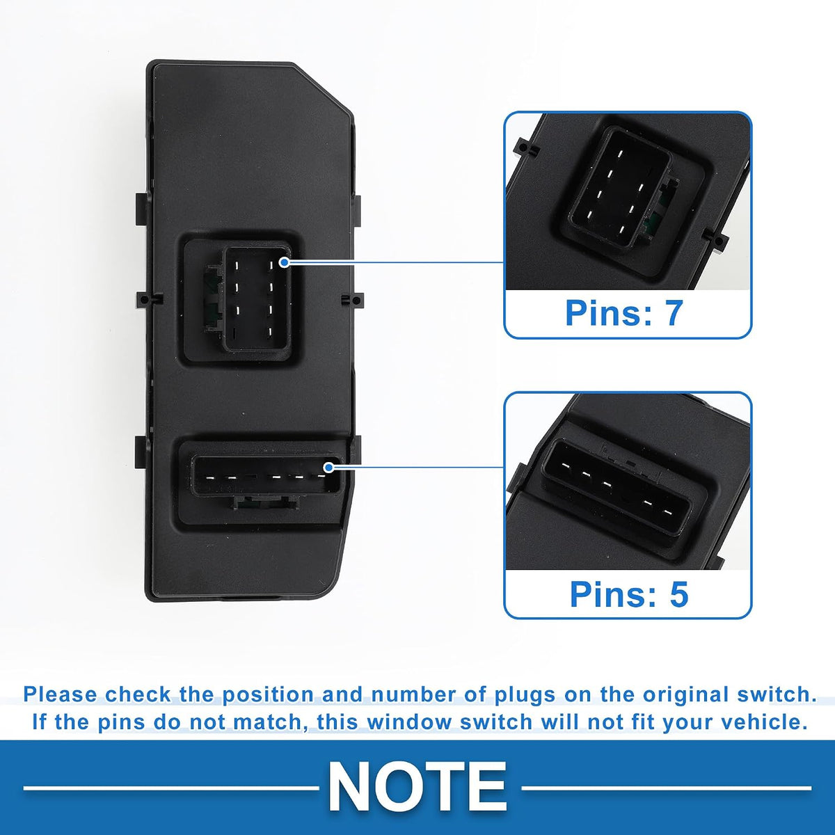 15852204 Power Window Switch for Buick Lacrosse 05-08 Black
