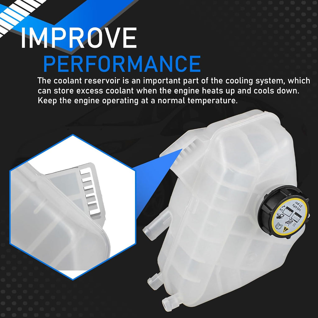 Engine Coolant Reservoir Tank with Cap Fit for 11-19 Ford Fiesta