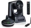 AI Wireless PTZ Camera System with Auto Tracking Built-in Receiver & Bluetooth Speakerphone, 5.8GHz 1080P 60fps