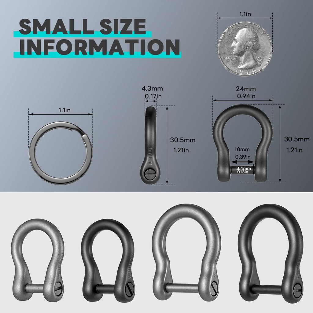 Titanium Key Organizer, Small D Ring Keychain