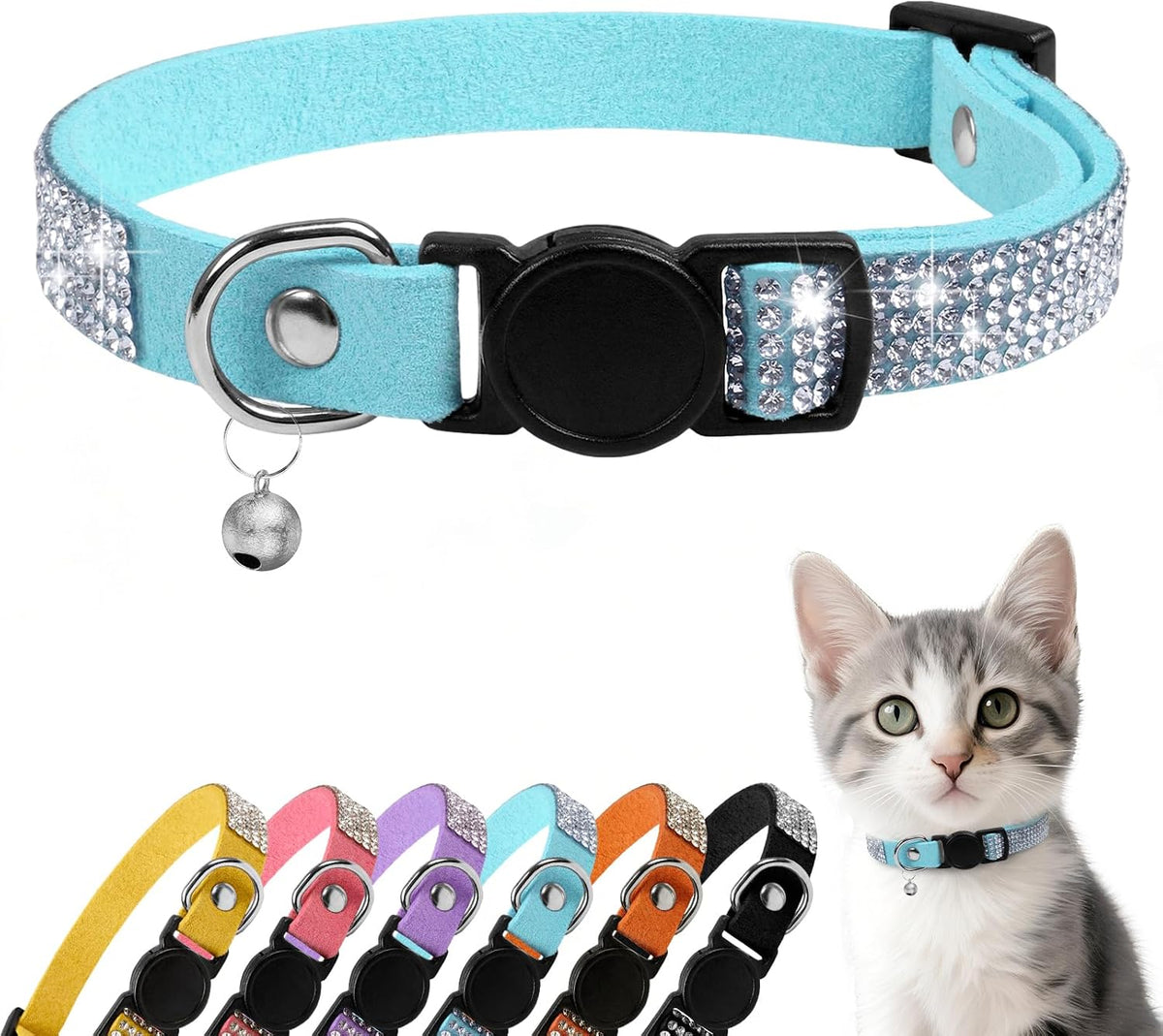 Rhinestone Cat Collar Breakaway (Blue)