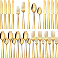 20 Pcs Gold Silverware Set, Food-Grade Stainless Steel Flatware Sets for 4 Mirror Polished Cutlery Utensil Sets