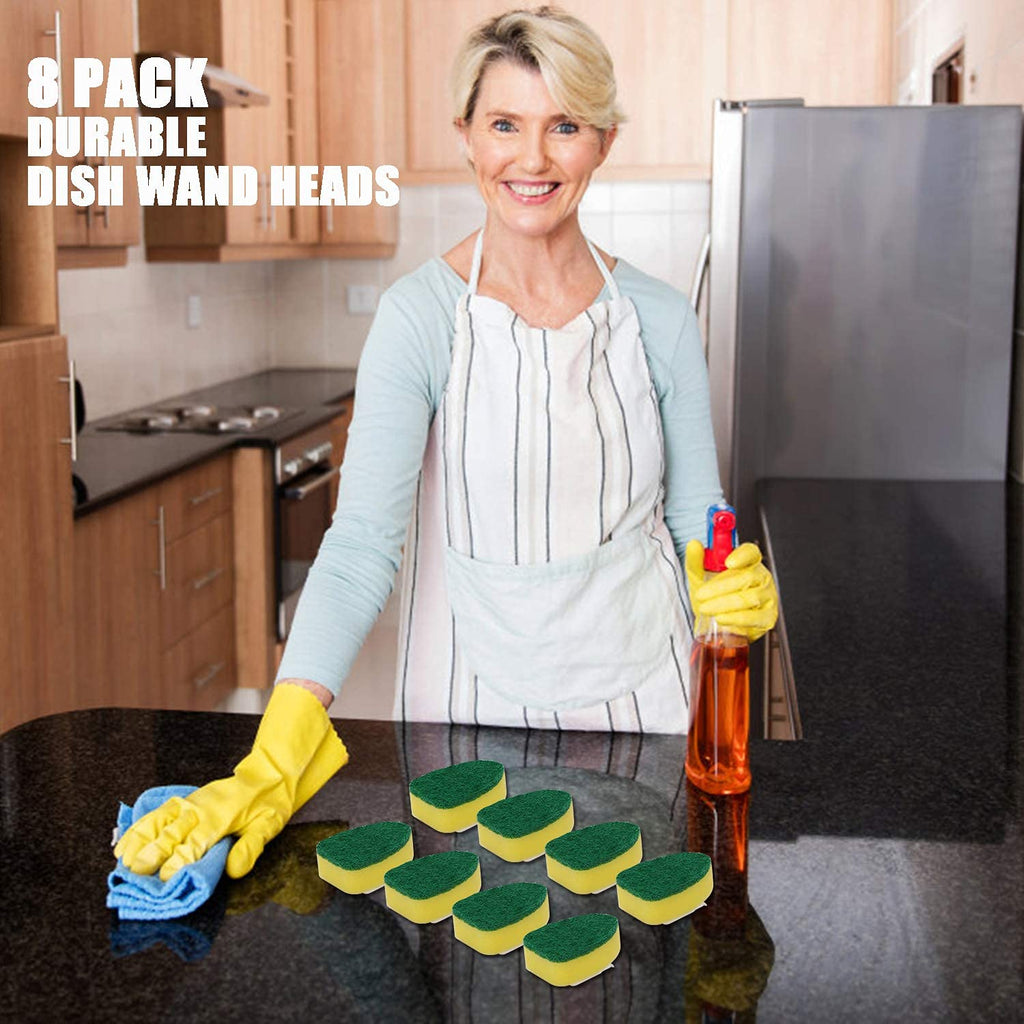 Dish Wand Refills, 8 Packs, Sponge Replacement Heads
