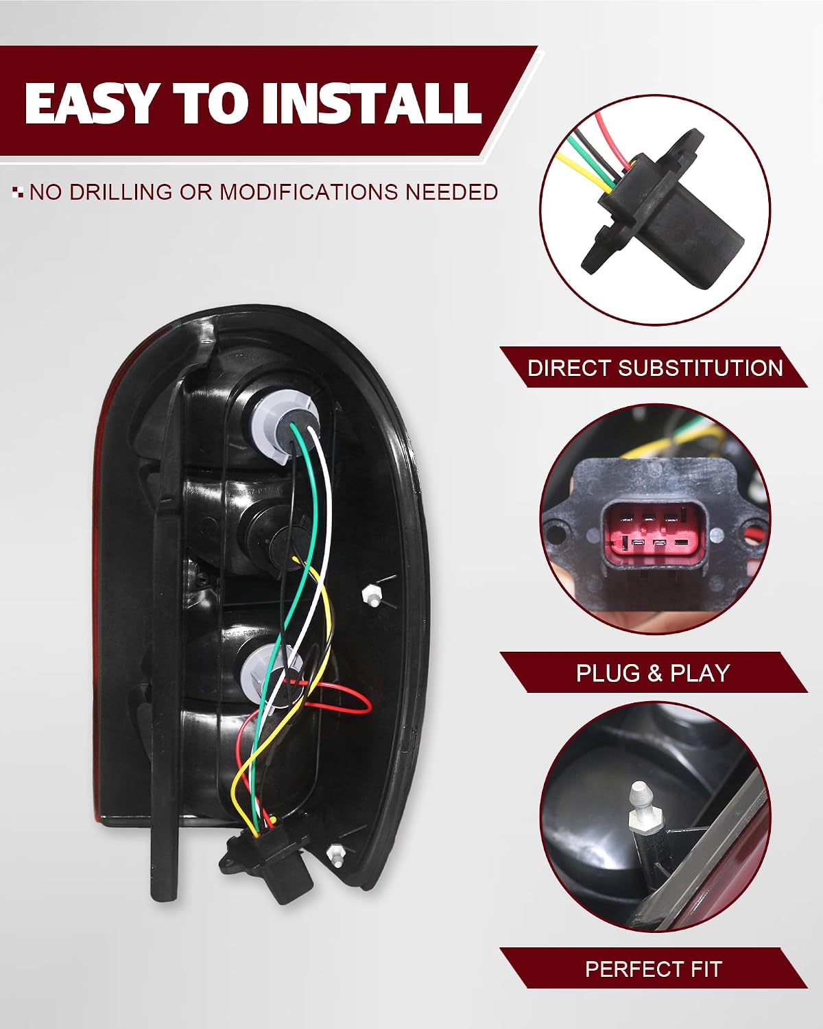 Left Tail Light Assembly for 2005-2007 Jeep Liberty Driver Side