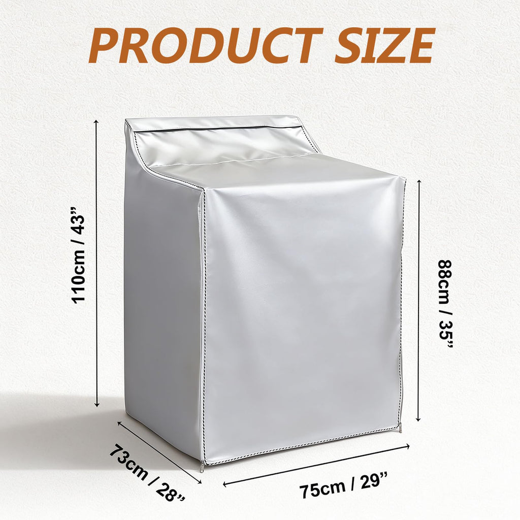 QLLY Washer/Dryer Cover for Top-loading Machine, W29”D28”H43”, Silver