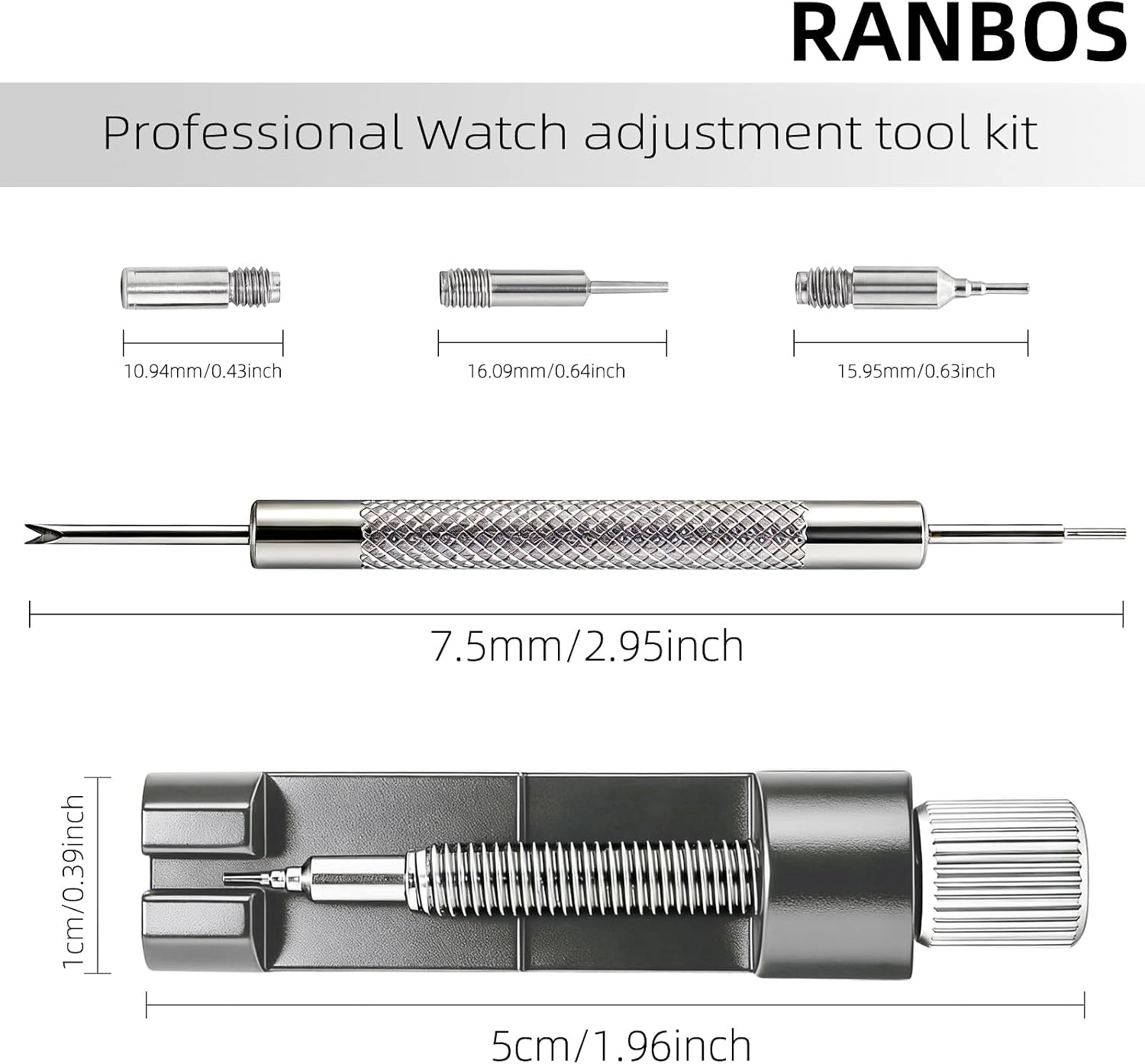 Watch Link Removal kit, Watch Band Adjust and Pin Remover for Sizing Metal Bracelets, Professional Watch Repair Kit