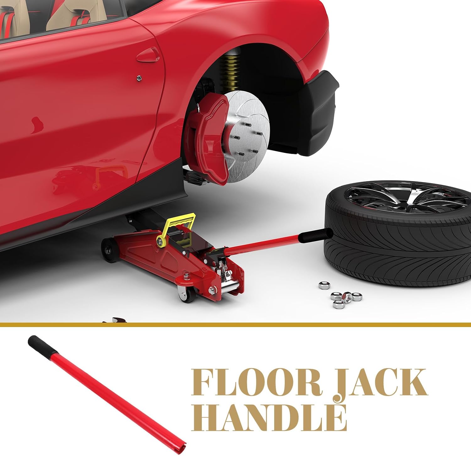 3 Ton Horizontal Hydraulic Jack Handle - Heavy Floor Jack Handle Replacement, Duty Replacement Pole Lever for Floor