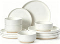 Dinnerware Set for 4, 12 Pieces Plates and Bowls Set
