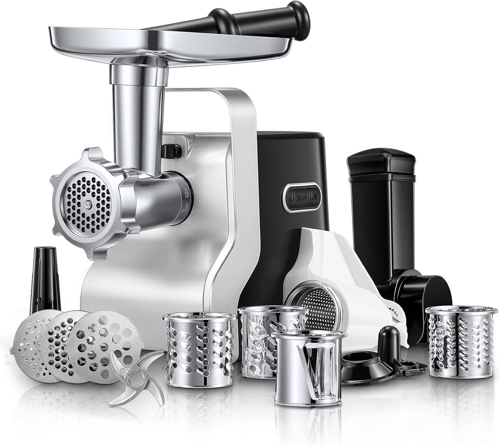 Electric Meat Grinder Heavy Duty - 5 in1 Meat Grinders for Home Use - 3000W Max Powerful - Sausage Stuffer with 3