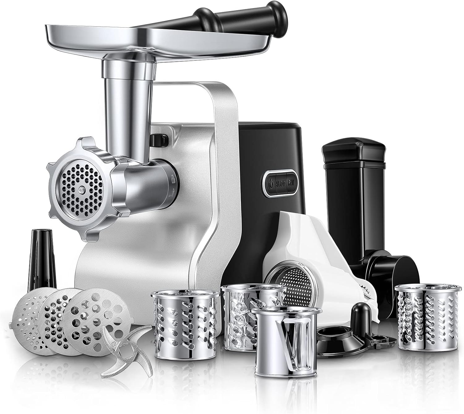 Electric Meat Grinder Heavy Duty - 5 in1 Meat Grinders for Home Use - 3000W Max Powerful - Sausage Stuffer with 3