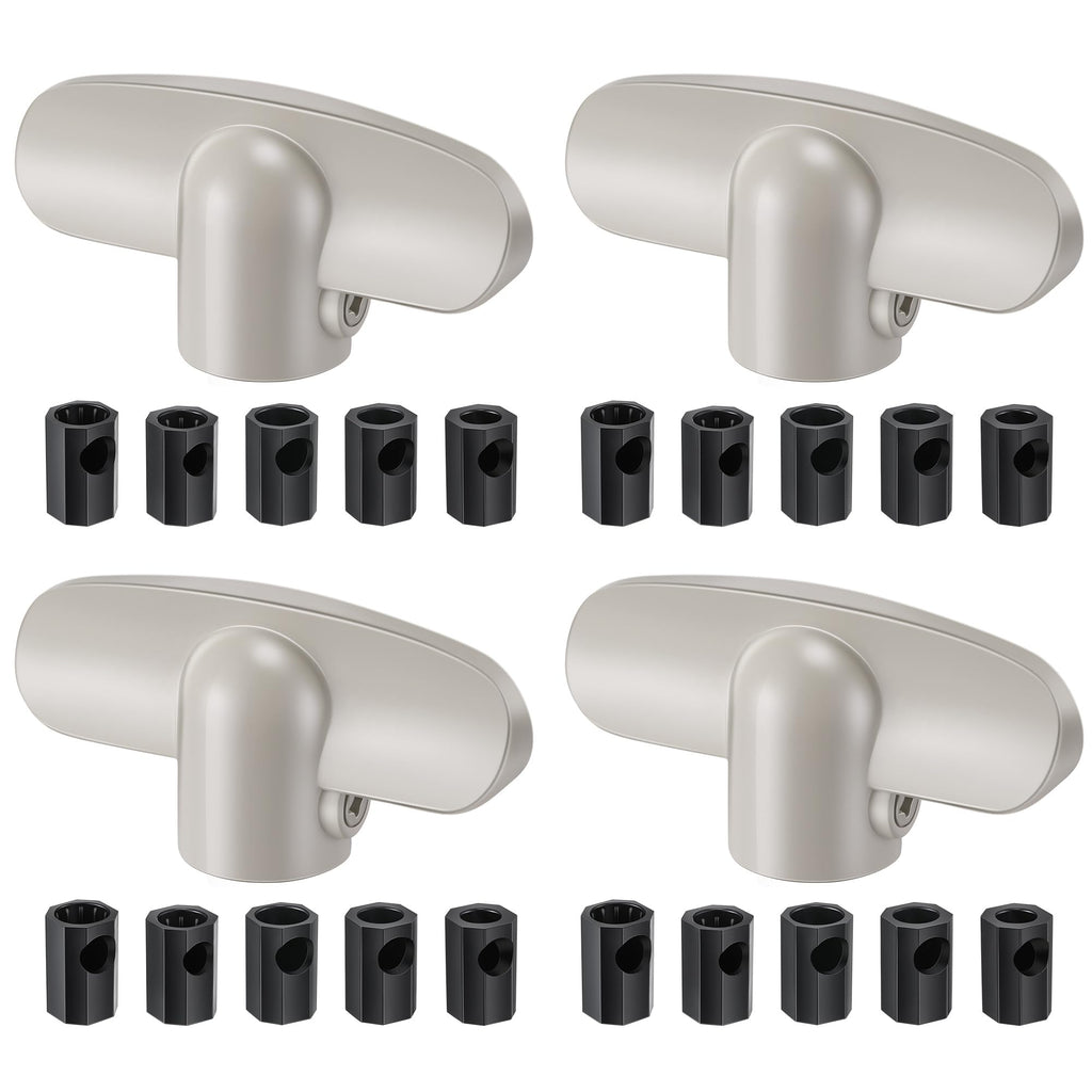 4 Pack Universal Tee Crank Casement Window Handles, White Beige