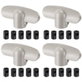 4 Pack Universal Tee Crank Casement Window Handles, White Beige