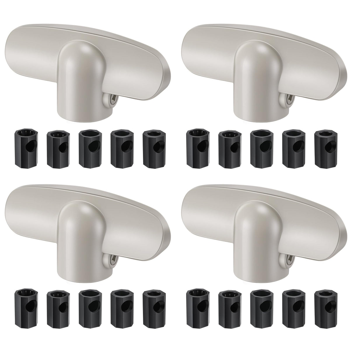 4 Pack Universal Tee Crank Casement Window Handles, White Beige