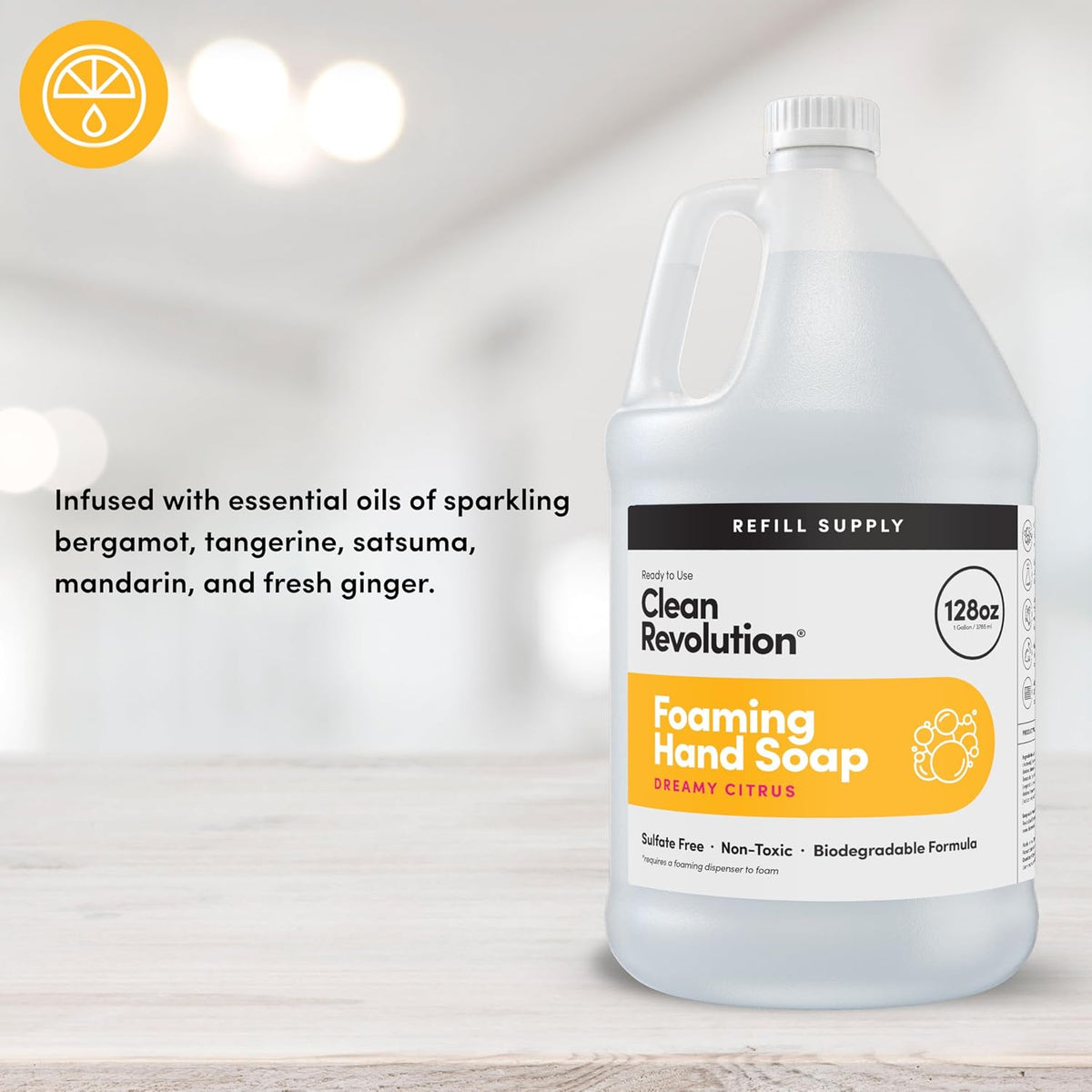 Foaming Hand Soap Refill with Real Essential Oils, Moisturizing Sulfate-Free Hand Soap, Ready-to-Use Foam Soap Refill