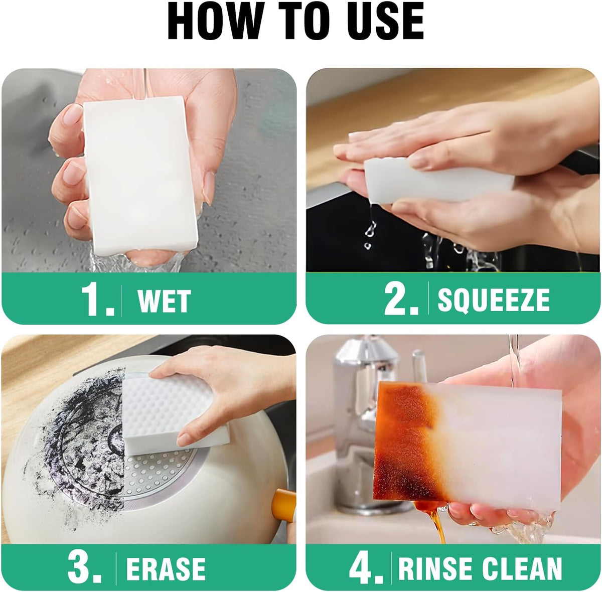 Magic Sponges Cleaning Eraser 10 Pack, 2X Compressed Melamine Sponge Cleaner, Melamine Foam All Purpose Cleaning