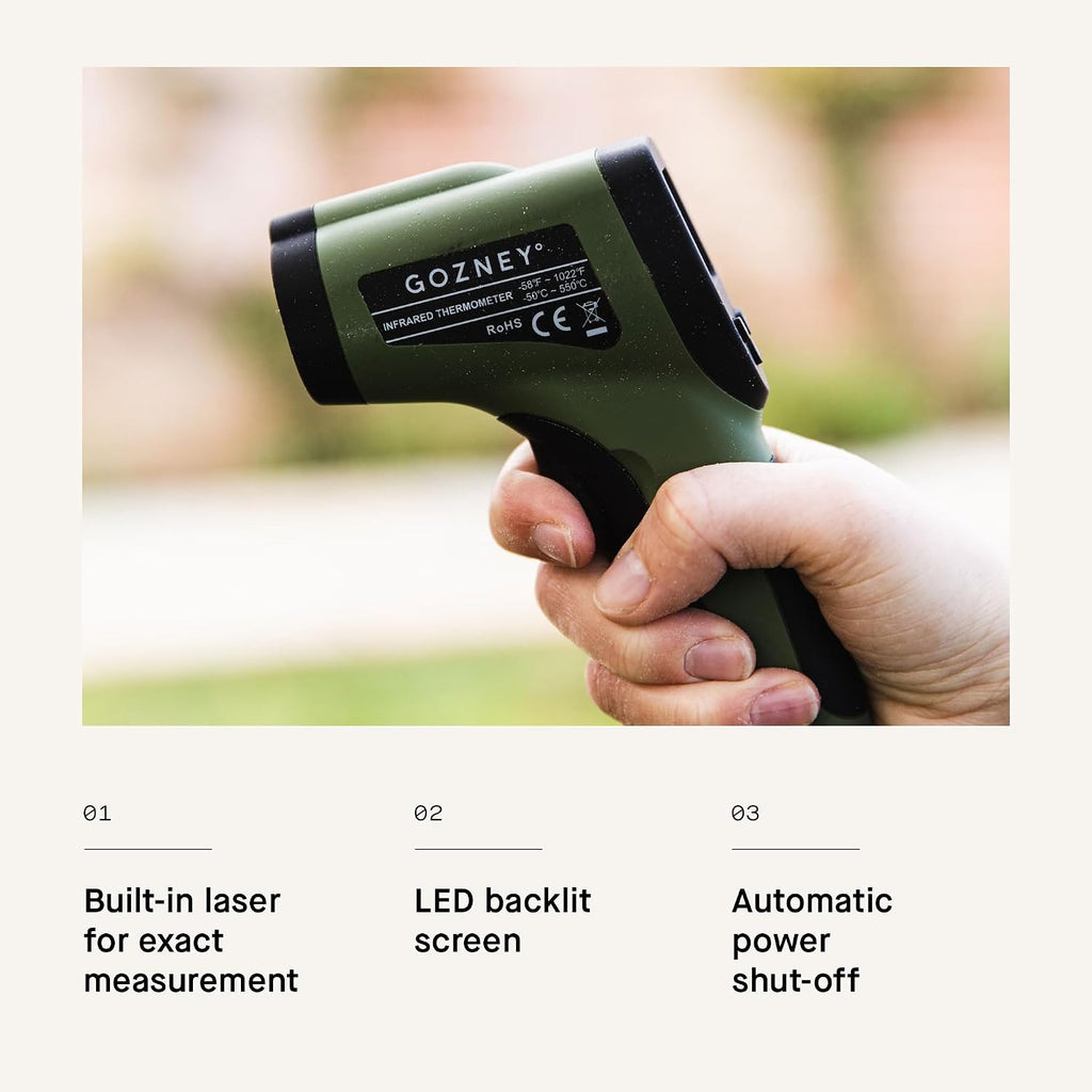 Infrared Thermometer, Built-in Laser Thermometer with LED Screen