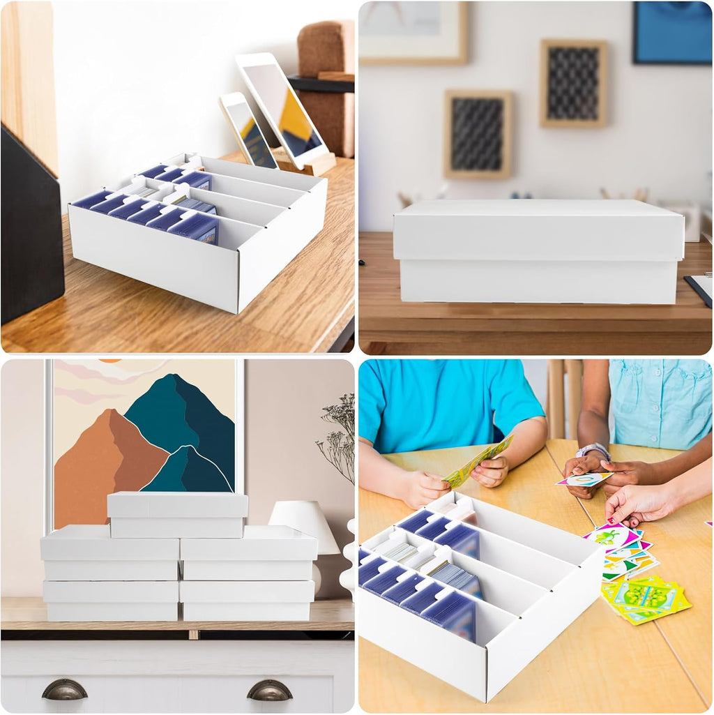 Trading Card Storage Box, 4 Row 3200 Count Collector Cards Box with Divider