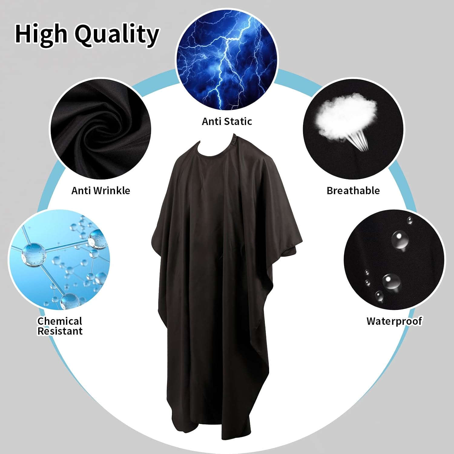 Professional Hair Cutting Cape(2 Pack), Salon Barber Cape with Adjustable Snap Closure