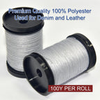 Sewing Thread Denim 2 Spools Denim Thread，Silver Grey