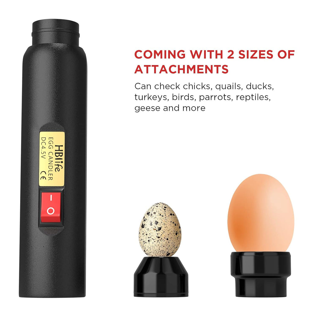 Wired LED Egg Candler, Bright Cool Light Egg Candler Tester for Monitoring Egg Development with 2 Soft Rubber