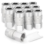 GASHER 12PCS 1/4-Inch Female Industrial Coupler,1/4 Basic Flow Quick Connect Air Coupler