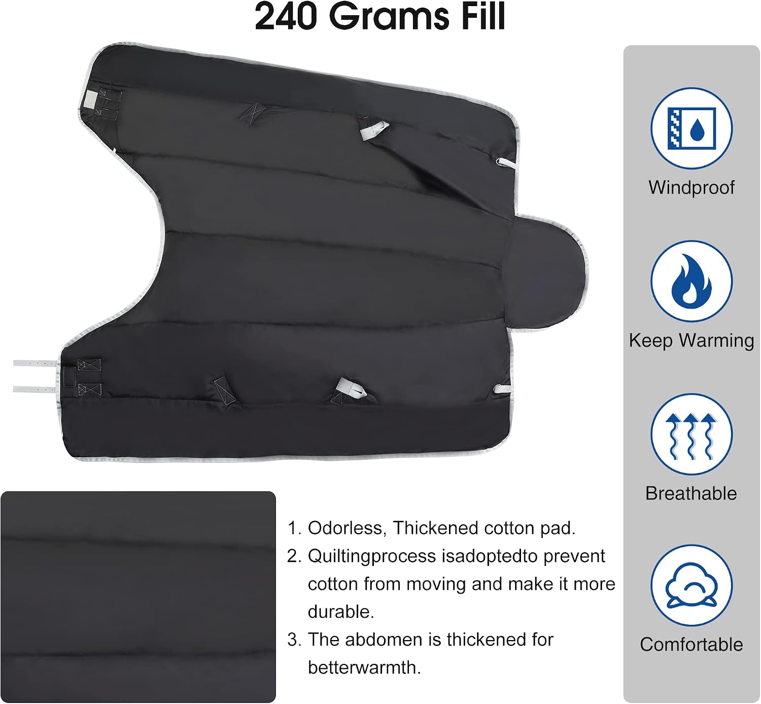 1200D Winter Horse Blanket for Real Horses | Medium Weight Turnout Blanket for All Seasons | 220g | Sizes 72" 78" 81"