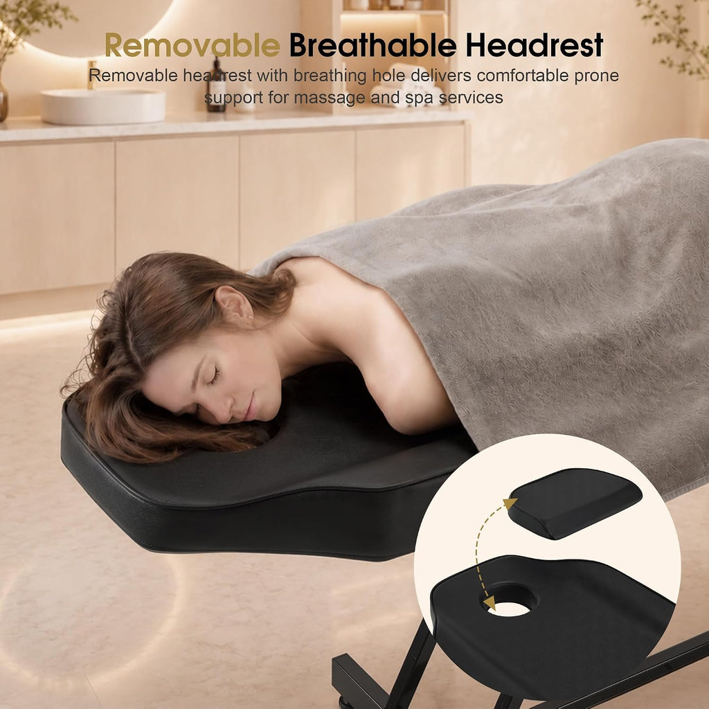 Adjustable Tattoo Chair Esthetician Facial Bed 72 in 0015 Black