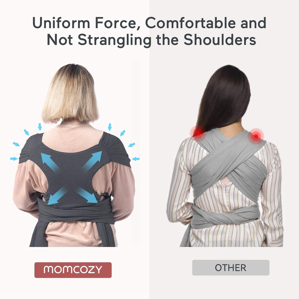 Baby Wrap Carrier, Easy-On 2-Piece Design, Newborn to 33 lb | Easy On Like a T-Shirt, XXS-XXL Adjustable Fit, IHDI