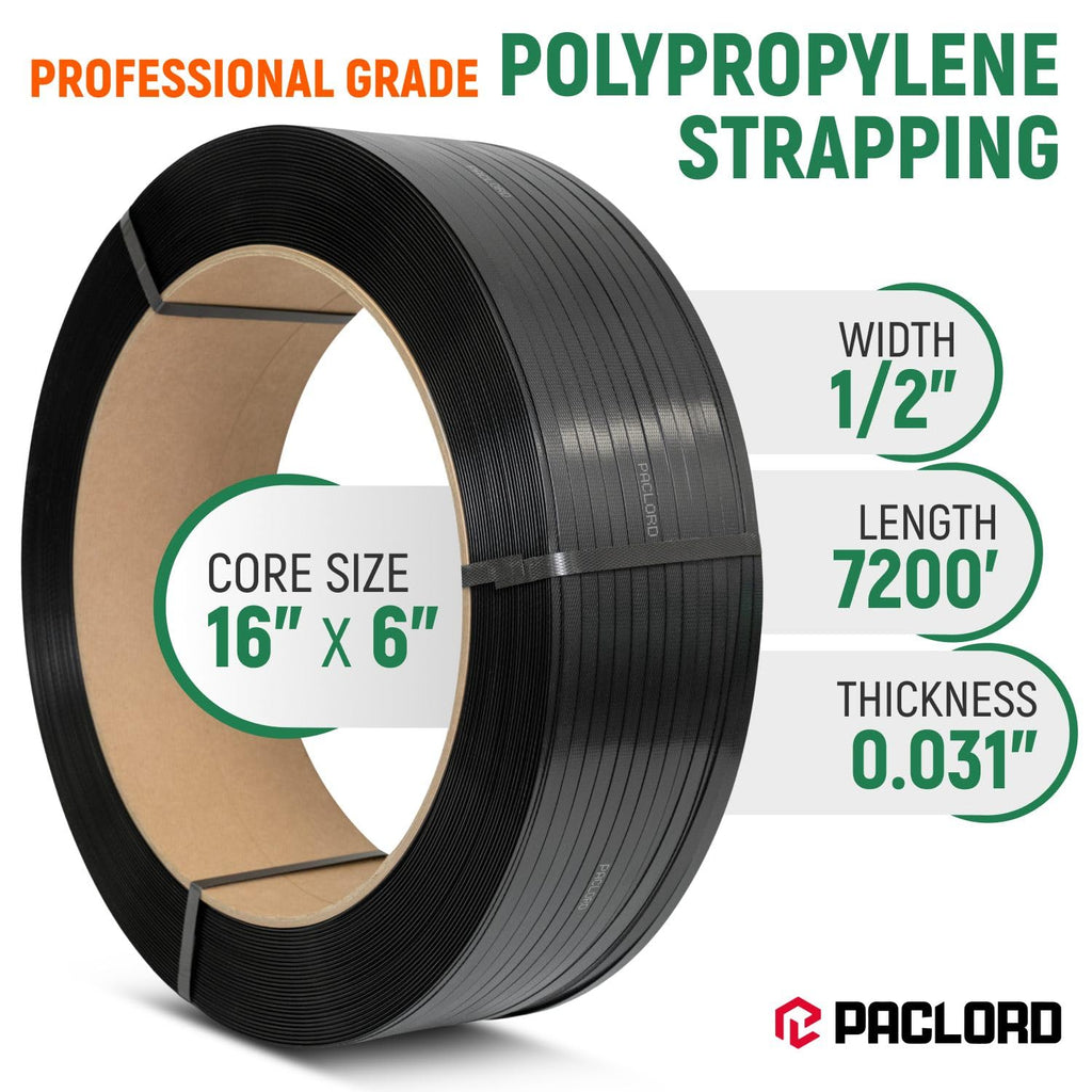 1/2" x 7200' Heavy-Duty Polypropylene (PP) Strapping Coil 0.031" Thick