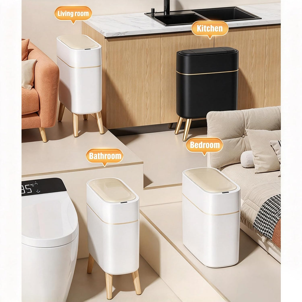 Motion Sensor Bathroom Trash Can with Lid - 2.5 Gal Smart Trash Bin