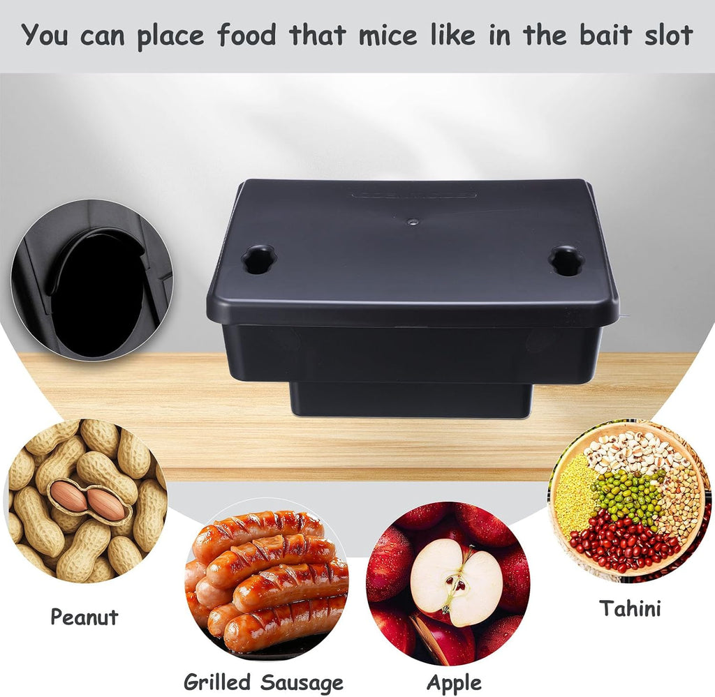 4 Pack Rat Bait Station with Key,8.66 x 7.5 x 3.9 in,Classic | Fits Rats and Mice, Rodents with Lockable, Durable