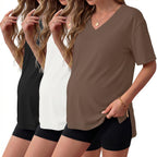 Maternity Shirts Loose Short Sleeve Tunic Pregnancy Clothes M