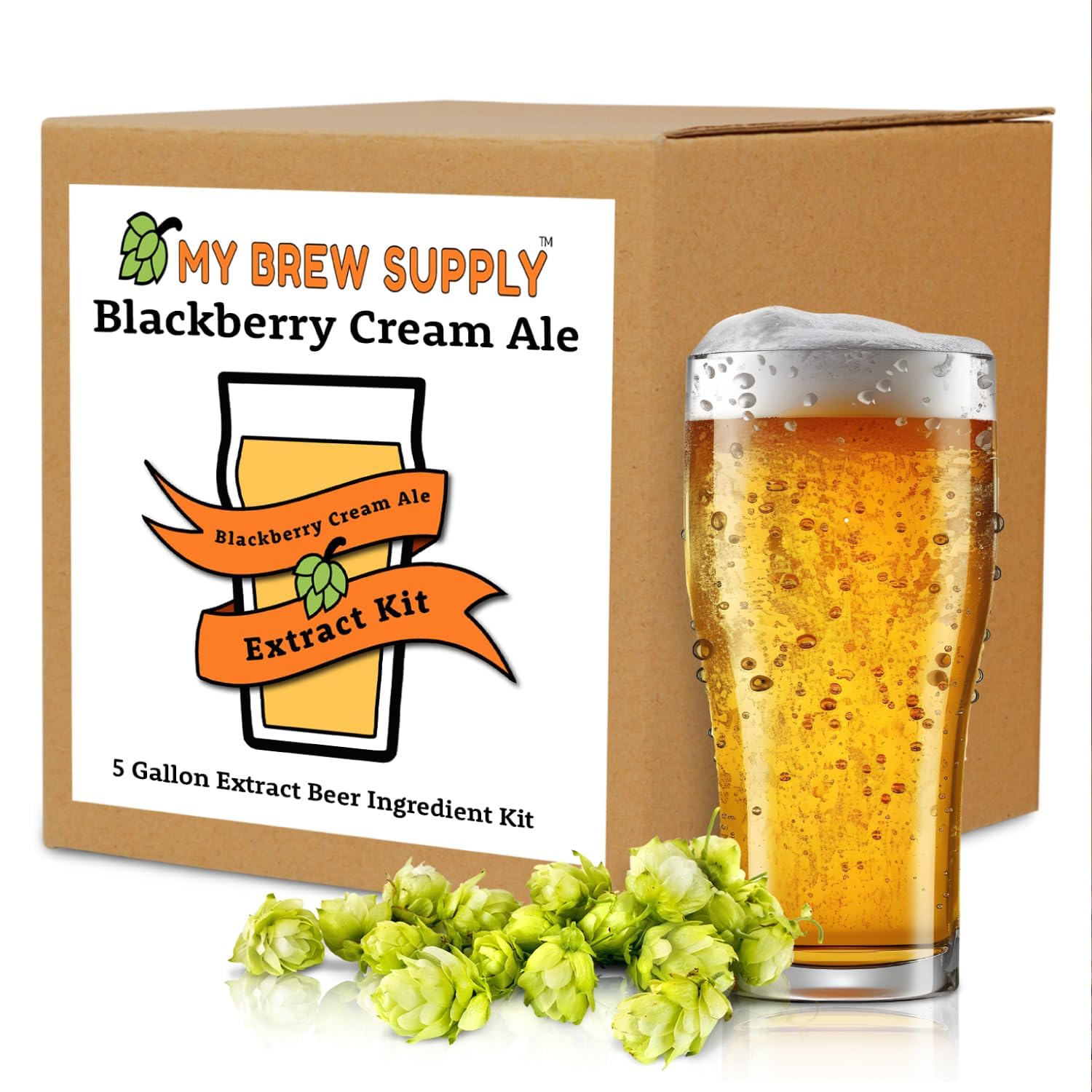 Blackberry Cream Ale Extract Kit | Golden Light & Pale Dry Malt Extract | Natural Blackberry Flavoring | Willamette