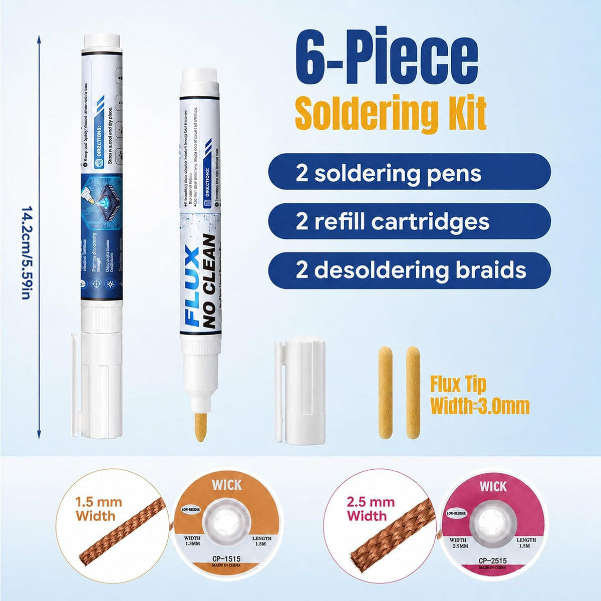 No Clean Soldering Pen Kit for PCB Rework SMD Through Hole Repair