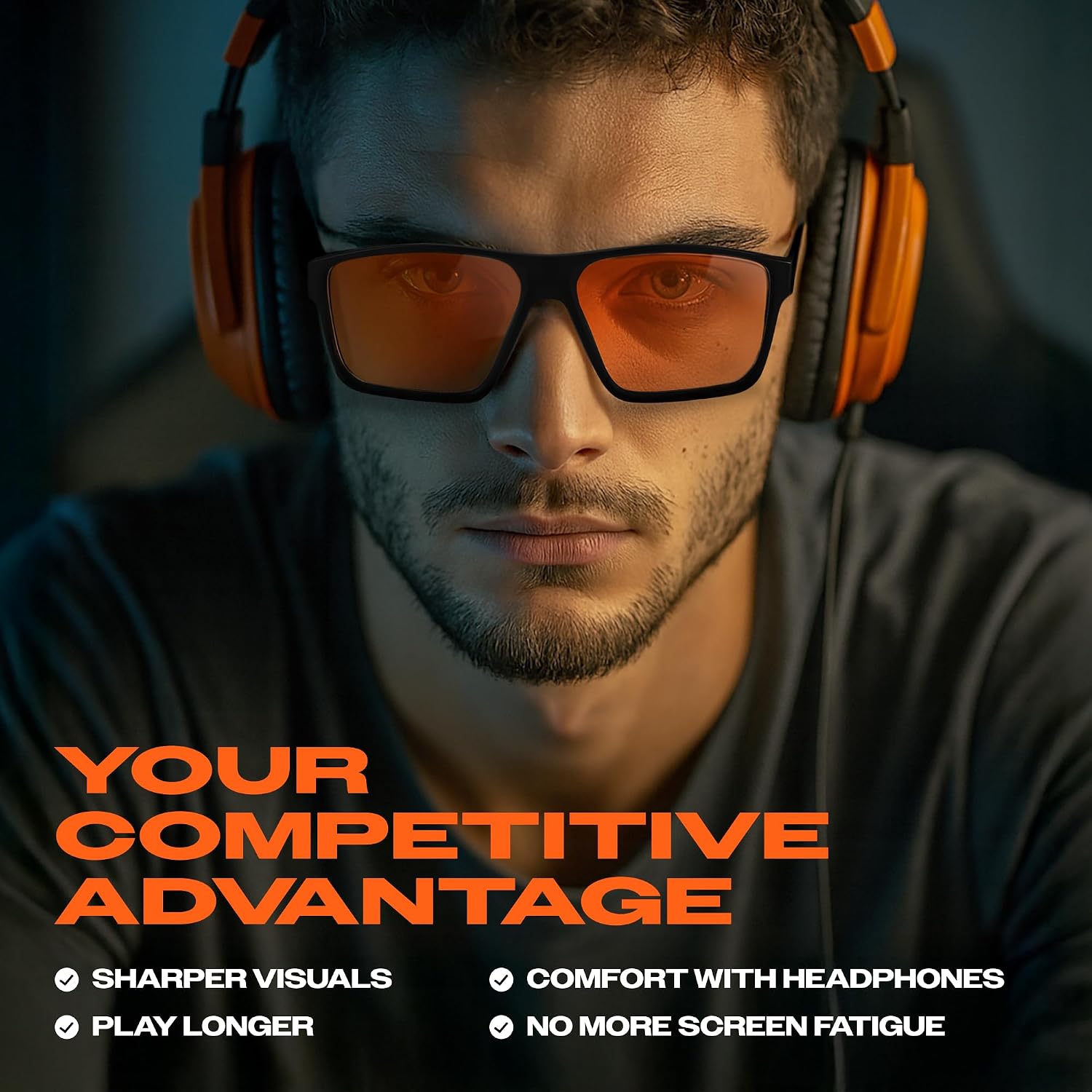Titan Gaming Glasses, Blue Light Blocking, Night Driving Glasses for Men, Computer Protection, Gift for Gamers