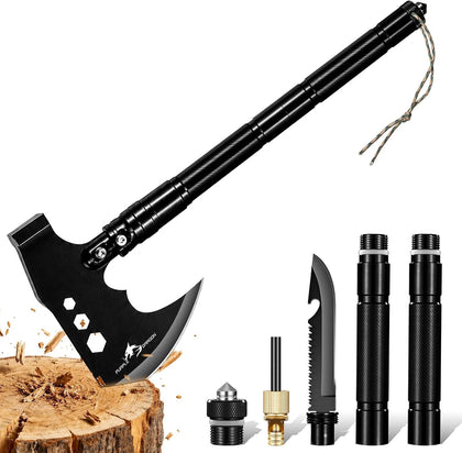 Multitool Camping Hatchet Tactical Axe with Hammer | Detachable High Carbon Steel Survival Hatchet Axe for Bushcraft