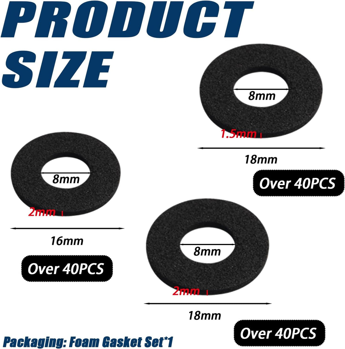 12PCS 3 Size Shockproof Seal Ring Foam Gasket