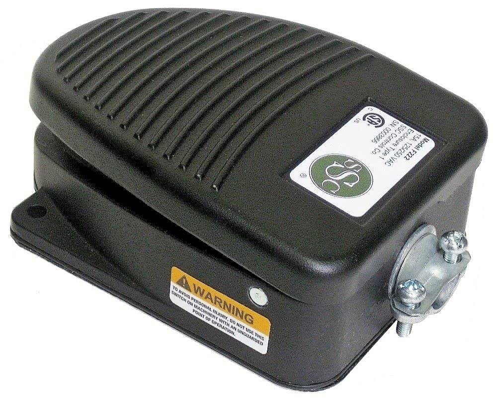 F222 Foot Switch, Momentary Action, Two Switch, Two Stage, 15 Amp, Die-Cast, Electrical, Single Pedal, Cross